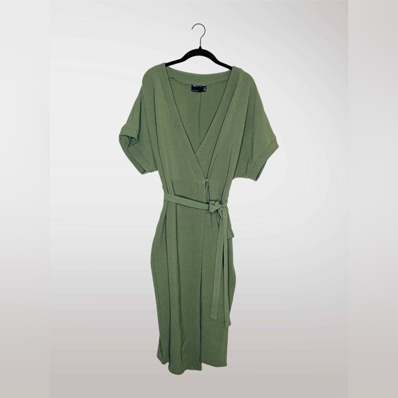 ASOS Curve Dresses & Skirts - ASOS DESIGN Curve Wrap Midi Dress Olive Green Size US 14 / UK 18